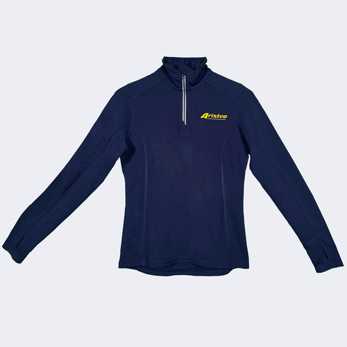 Navy ¼ Zip Textured Pullover (Women's)